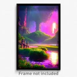 Pixel Art Poster - Complex Bayou (8 Bit Psychedelic Trippy Video Game Print)