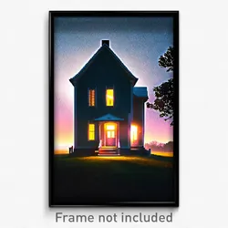 Pixel Art Poster - Wide Parsonage (8 Bit Psychedelic Trippy Video Game Print)