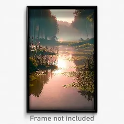Pixel Art Poster - Silent Wetland (8 Bit Psychedelic Trippy Video Game Print)