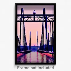 Pixel Art Poster - Distinct Bridge (8 Bit Psychedelic Trippy Video Game Print)