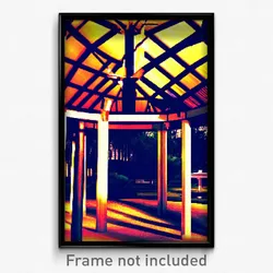 Pixel Art Poster - Simple Gazebo (8 Bit Psychedelic Trippy Video Game Print)