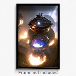 Pixel Art Poster - Spherical Furnace (8 Bit Psychedelic Trippy Video Game Print)