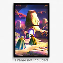 Pixel Art Poster - Bountiful Dolmen (8 Bit Psychedelic Trippy Video Game Print)