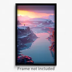 Pixel Art Poster - Arctic Cove (8 Bit Psychedelic Trippy Weird Video Game Print)