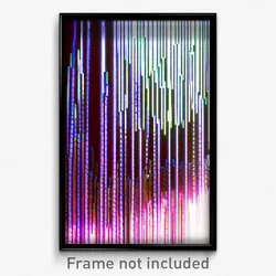 Pixel Art Poster - Digital Wire Frame Waterfall (8 Bit Video Game Print)