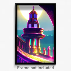 Pixel Art Poster - Villainous Well (8 Bit Psychedelic Trippy Video Game Print)