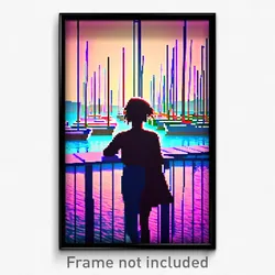 Pixel Art Poster - Insane Marina (8 Bit Psychedelic Trippy Video Game Print)