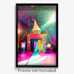 Pixel Art Poster - Whimsical Movie Studio (8 Bit Psychedelic Video Game Print)