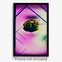 Pixel Art Poster - Wire Frame Glitchy Tostada (8 Bit Video Game Print)