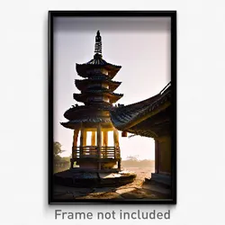 Pixel Art Poster - Worn Pagoda (8 Bit Psychedelic Trippy Weird Video Game Print)