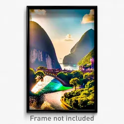 Pixel Art Poster - Whimsical Rio De Janeiro (8 Bit Psychedelic Video Game Print)