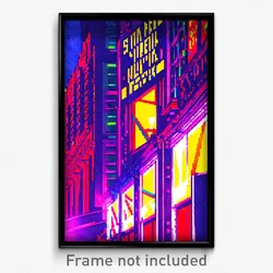Pixel Art Poster - Stained New York (8 Bit Psychedelic Trippy Video Game Print)