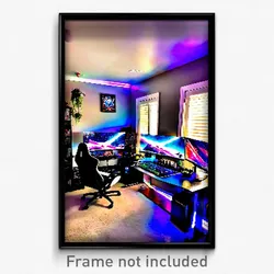 Pixel Art Poster - Fantastic Gaming Room (8 Bit Psychedelic Video Game Print)