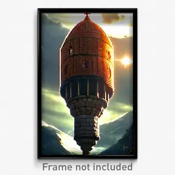 Pixel Art Poster - Large Belfry (8 Bit Psychedelic Trippy Video Game Print)