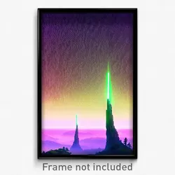 Pixel Art Poster - Negligible Shire (8 Bit Psychedelic Trippy Video Game Print)