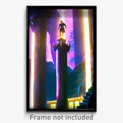 Pixel Art Poster - Villainous Shaft (8 Bit Psychedelic Trippy Video Game Print)