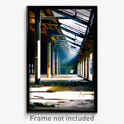 Pixel Art Poster - Abandoned Warehouse (8 Bit Psychedelic Video Game Print)