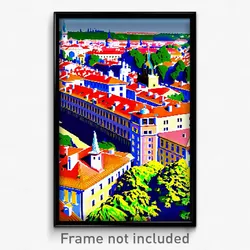 Pixel Art Poster - Animated Prague (8 Bit Psychedelic Trippy Video Game Print)