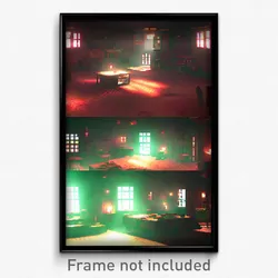 Pixel Art Poster - Mushy Safehouse (8 Bit Psychedelic Trippy Video Game Print)