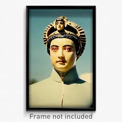 Pixel Art Poster - Antique Head (8 Bit Psychedelic Trippy Video Game Print)