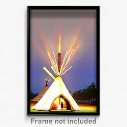 Pixel Art Poster - Circular Tepee (8 Bit Psychedelic Trippy Video Game Print)