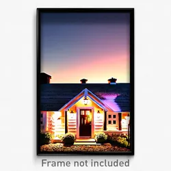Pixel Art Poster - Pristine Cottage (8 Bit Psychedelic Trippy Video Game Print)