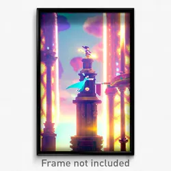 Pixel Art Poster - Whimsical Conquest (8 Bit Psychedelic Video Game Print)