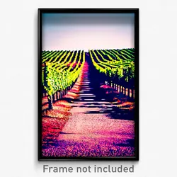 Pixel Art Poster - Lonely Vineyard (8 Bit Psychedelic Trippy Video Game Print)