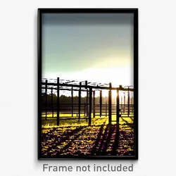 Pixel Art Poster - Complex Wire Frame Pasture (8 Bit Video Game Print)