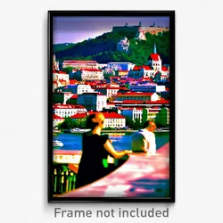 Pixel Art Poster - Thoughtful Budapest (8 Bit Psychedelic Video Game Print)