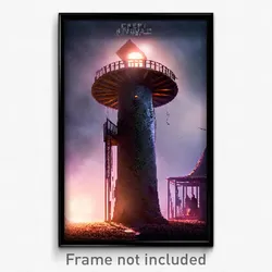 Pixel Art Poster - Creepy Bivouac (8 Bit Psychedelic Trippy Video Game Print)
