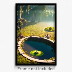 Pixel Art Poster - Oval Swamp (8 Bit Psychedelic Trippy Weird Video Game Print)