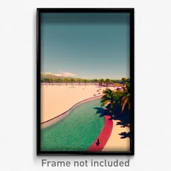 Pixel Art Poster - Average Lagoon (8 Bit Psychedelic Trippy Video Game Print)