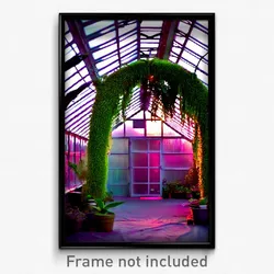 Pixel Art Poster - Velvety Greenhouse (8 Bit Psychedelic Video Game Print)