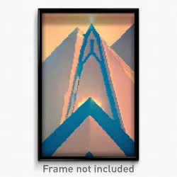 Pixel Art Poster - Triangular Route (8 Bit Psychedelic Trippy Video Game Print)