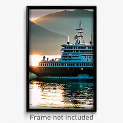 Pixel Art Poster - Striking Ferry (8 Bit Psychedelic Trippy Video Game Print)