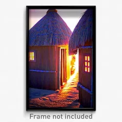 Pixel Art Poster - Narrow Hut (8 Bit Psychedelic Trippy Weird Video Game Print)