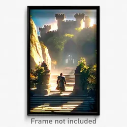 Pixel Art Poster - Gracious Stronghold (8 Bit Psychedelic Video Game Print)