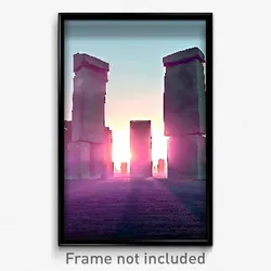 Pixel Art Poster - Giant Henge (8 Bit Psychedelic Trippy Weird Video Game Print)