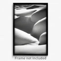 Pixel Art Poster - Black And White Snowfields (8 Bit Video Game Print)