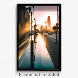 Pixel Art Poster - Modern Los Angeles (8 Bit Psychedelic Video Game Print)