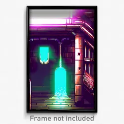 Pixel Art Poster - Valuable Sewer (8 Bit Psychedelic Trippy Video Game Print)