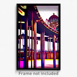 Pixel Art Poster - Bronze Fairground (8 Bit Psychedelic Trippy Video Game Print)