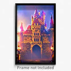 Pixel Art Poster - Extra Large Castle (8 Bit Psychedelic Video Game Print)