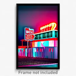 Pixel Art Poster - Warped Motel (8 Bit Psychedelic Trippy Video Game Print)