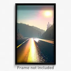 Pixel Art Poster - Gorgeous Road (8 Bit Psychedelic Trippy Video Game Print)