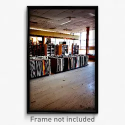 Pixel Art Poster - Abandoned Record Store (8 Bit Psychedelic Video Game Print)