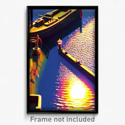 Pixel Art Poster - Nautical Ditch (8 Bit Psychedelic Trippy Video Game Print)