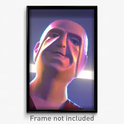 Pixel Art Poster - Animated Head (8 Bit Psychedelic Trippy Video Game Print)