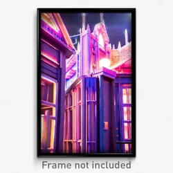 Pixel Art Poster - Plastic Anime Architecture (8 Bit Video Game Print)